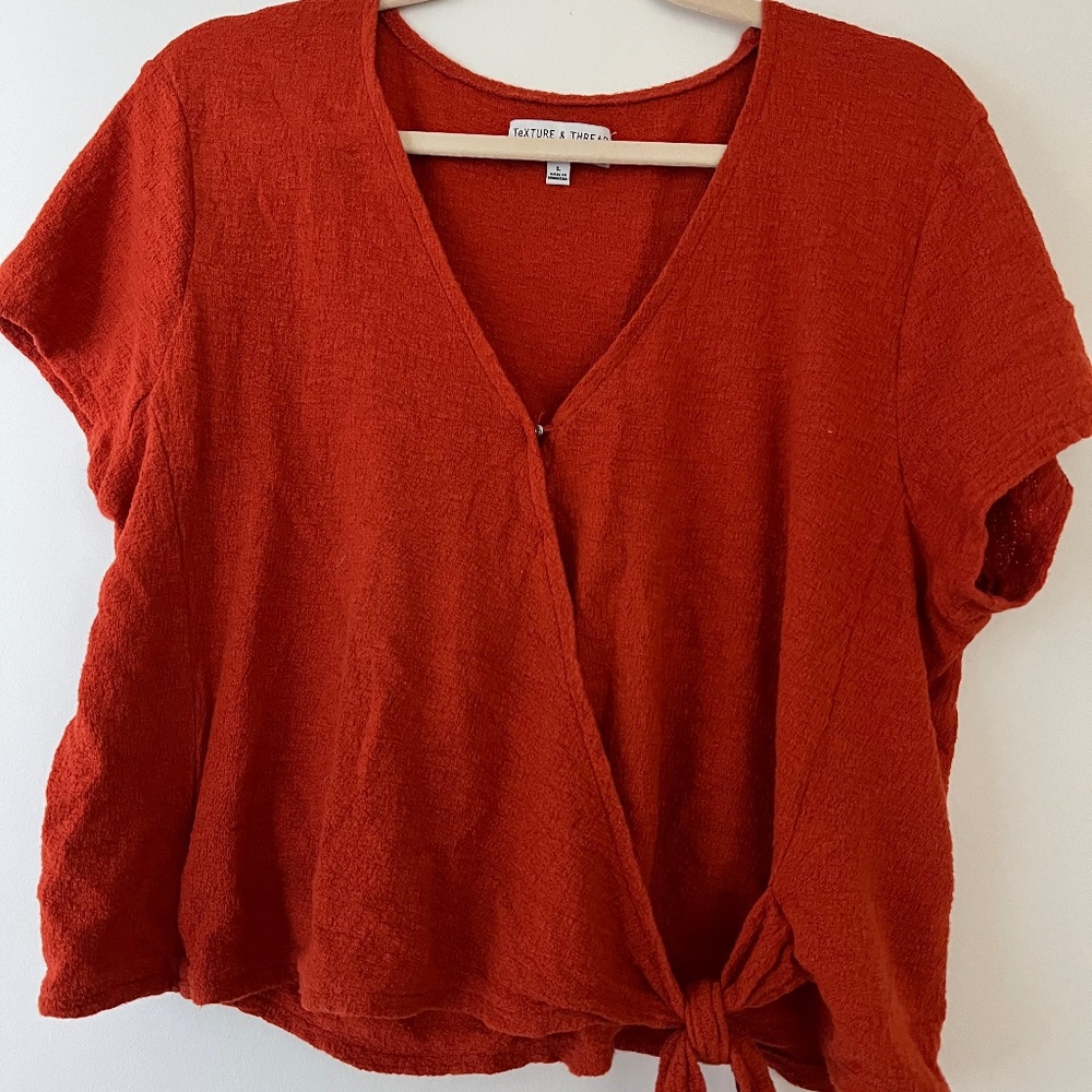 Madewell Texture & Thread Short-Sleeve Wrap Top